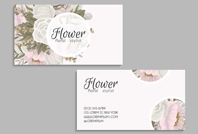 floral name card design