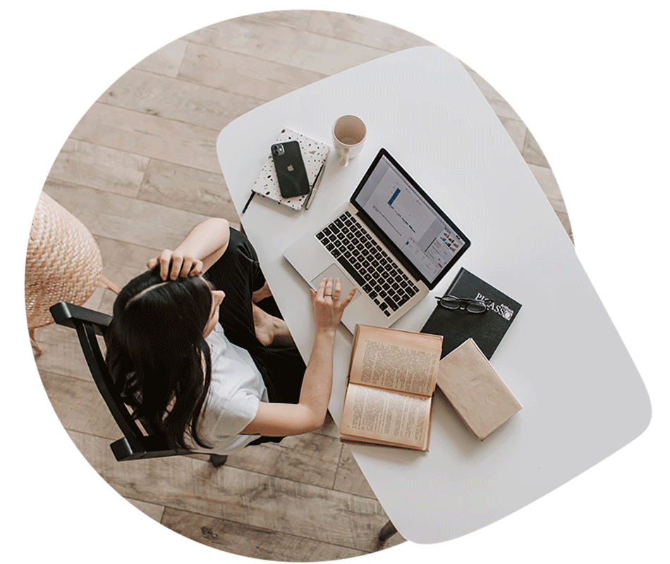 freelance web designer working on a project