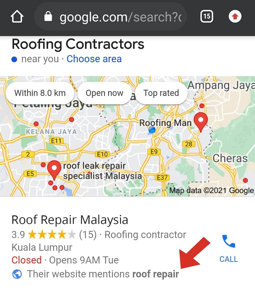 website increases the chance for your local business to appear in the listing